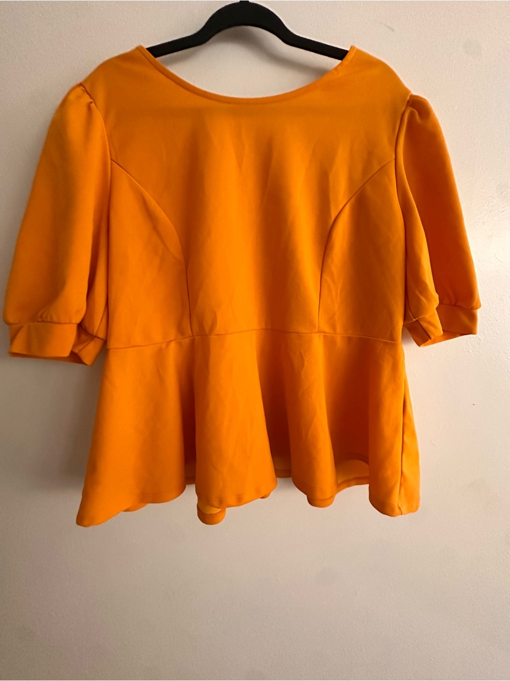 SHEIN Bright Yellow Peplum Short Sleeve Top